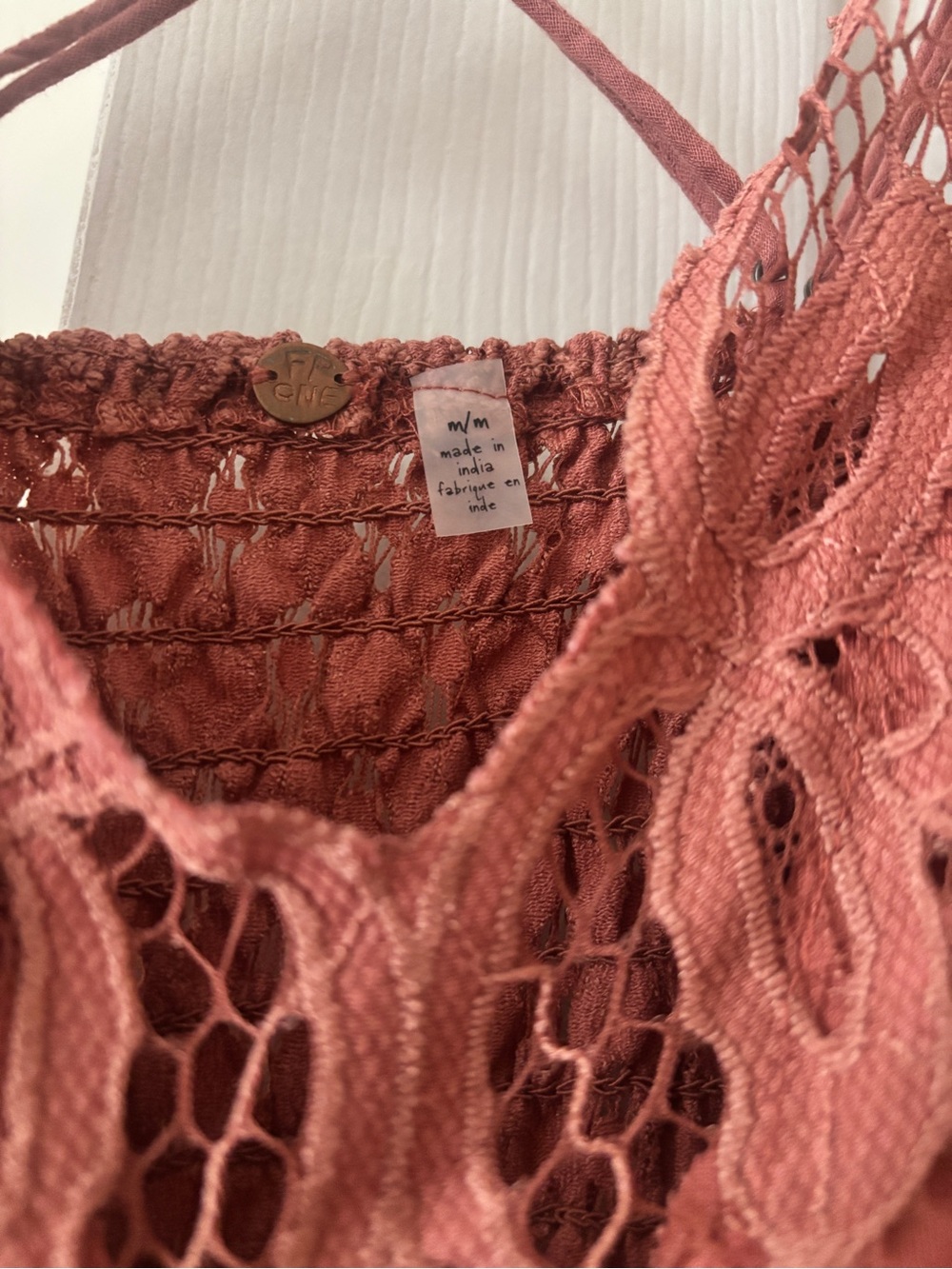 Free People Lace Bodice Strappy Maxi Dress in Rust - Picture 4 of 4